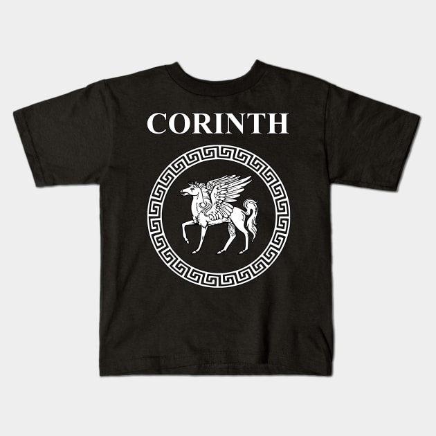 Corinth Ancient Greek City State Polis Symbol Kids T-Shirt by AgemaApparel